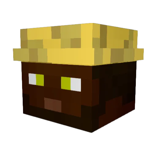 MALOU09 Minecraft avatar head, 3D render
