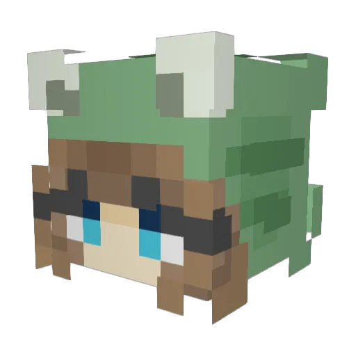 MANBSONG Minecraft avatar head, 3D render