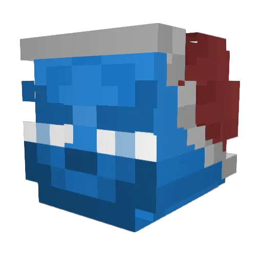 MANIN_BLACK Minecraft avatar head, 3D render