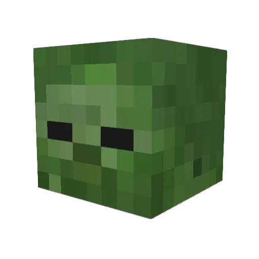 MANLNWZA Minecraft avatar head, 3D render