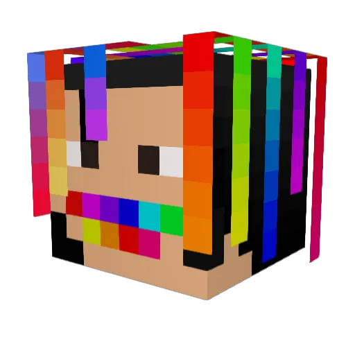 MANSDUSTY Minecraft avatar head, 3D render
