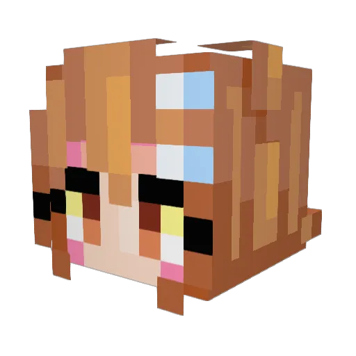 MAOHONG Minecraft avatar head, 3D render