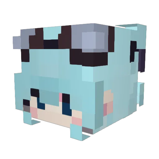 MAPLE050 Minecraft avatar head, 3D render