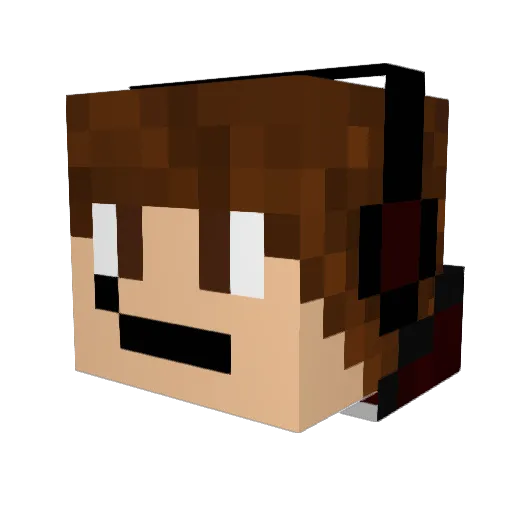 MARIOMCW Minecraft avatar head, 3D render