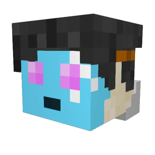 MASK1673 Minecraft avatar head, 3D render