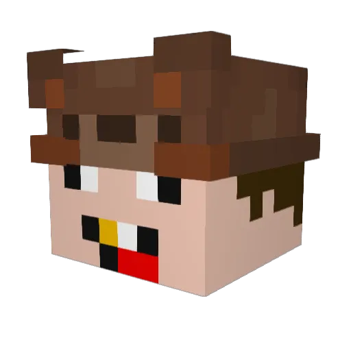 MATJONG Minecraft avatar head, 3D render
