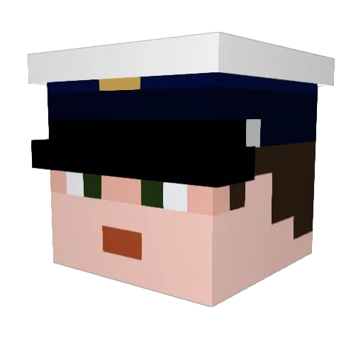 MATTNAVY0 Minecraft avatar head, 3D render