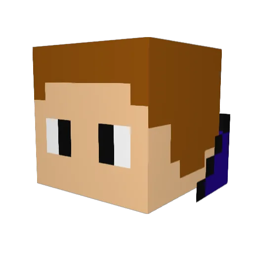 MAX_HL Minecraft avatar head, 3D render