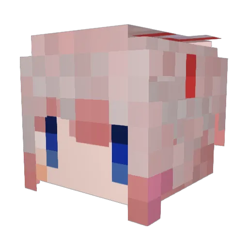 MAYUPOKO Minecraft avatar head, 3D render