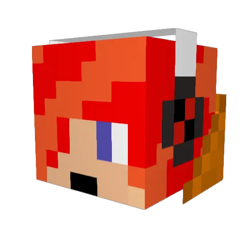 MBYlhrdt Minecraft avatar head, 3D render