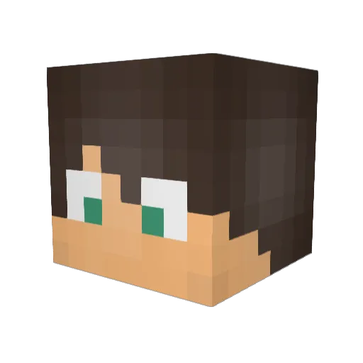 MBita Minecraft avatar head, 3D render