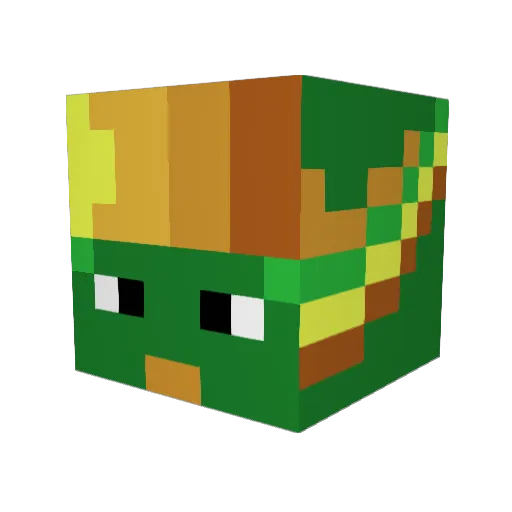 MC004KK Minecraft avatar head, 3D render