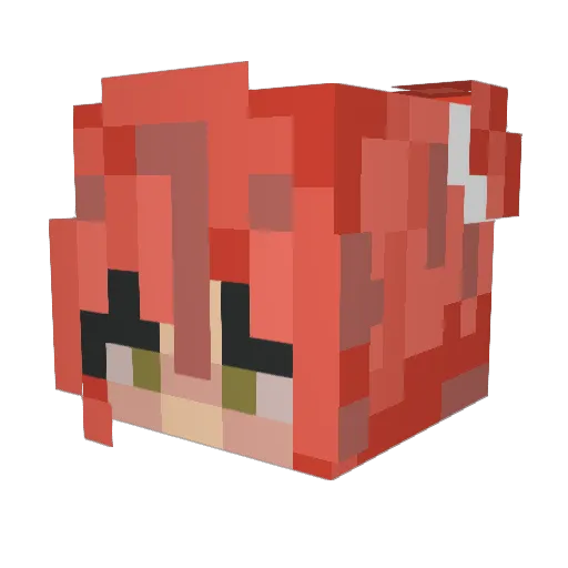MC1RED Minecraft avatar head, 3D render