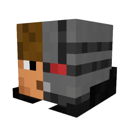 MC27_2211 Minecraft avatar head, 3D render