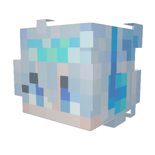 MC4344 Minecraft avatar head, 3D render