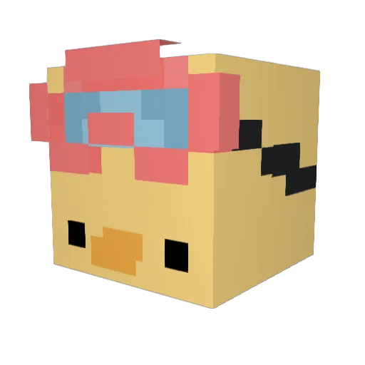 MC4REAL1 Minecraft avatar head, 3D render