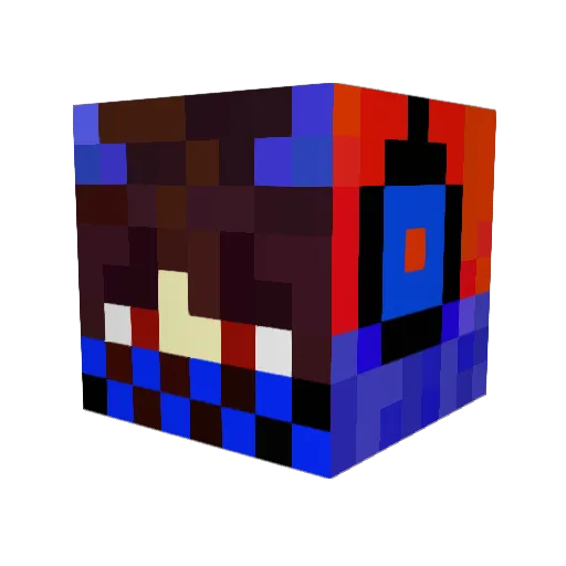 MC7007 Minecraft avatar head, 3D render