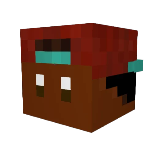 MC80 Minecraft avatar head, 3D render