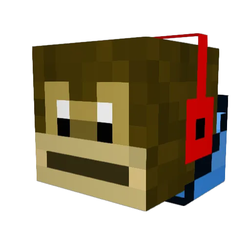 MCAwesomeMonkey Minecraft avatar head, 3D render