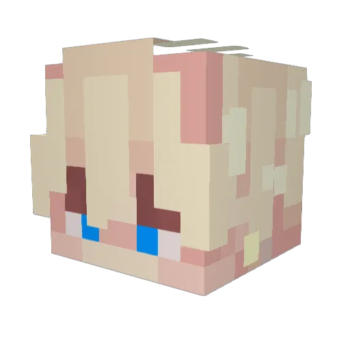 MCBakuzzz Minecraft avatar head, 3D render