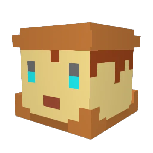 MCDJ Minecraft avatar head, 3D render