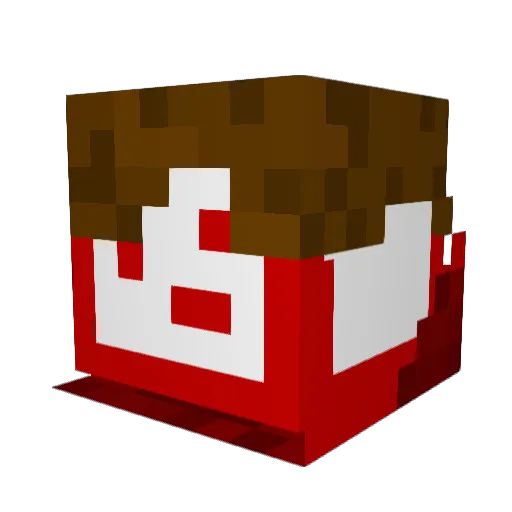 MCENUTTY64 Minecraft avatar head, 3D render