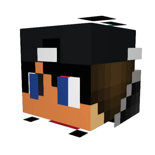 MCFireBlue Minecraft avatar head, 3D render