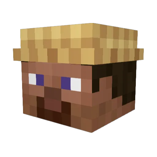 MCFisherman_ Minecraft avatar head, 3D render