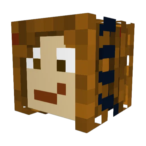 MCG00GS Minecraft avatar head, 3D render