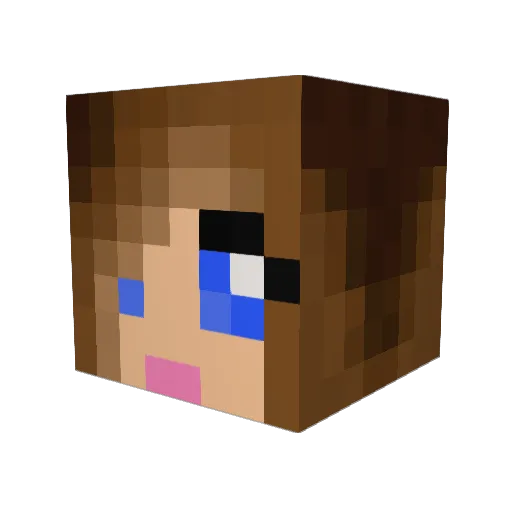 MCGIRL101 Minecraft avatar head, 3D render