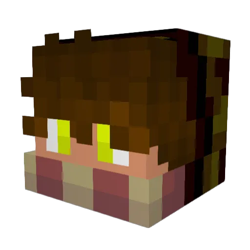 MCGoldenShane06 Minecraft avatar head, 3D render