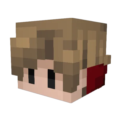 MCGuineaPigs Minecraft avatar head, 3D render