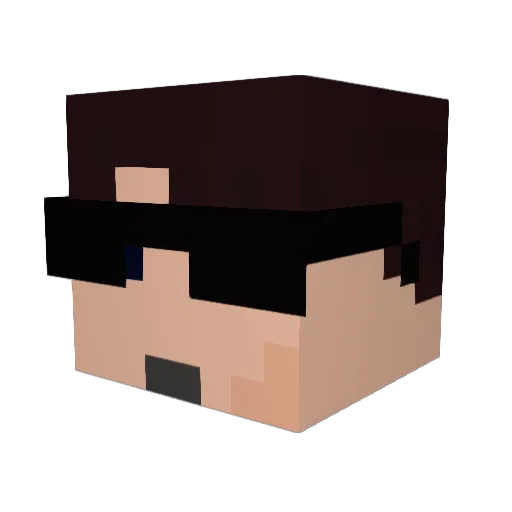 MCLametta Minecraft avatar head, 3D render