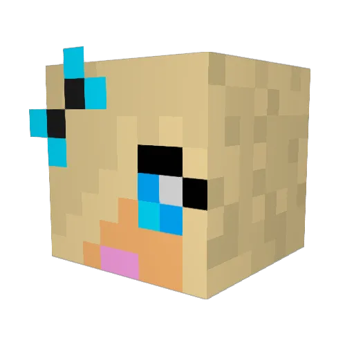 MCMADIB Minecraft avatar head, 3D render