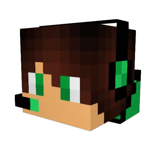 MCPEdroG Minecraft avatar head, 3D render