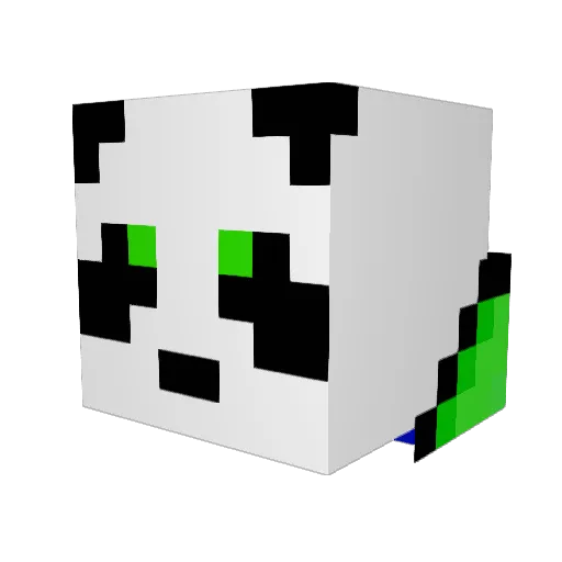 MCPandaCreeper Minecraft avatar head, 3D render