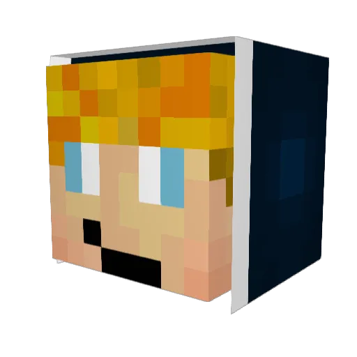 MCPiggeHD Minecraft avatar head, 3D render