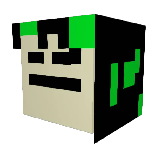 MCTVBro Minecraft avatar head, 3D render