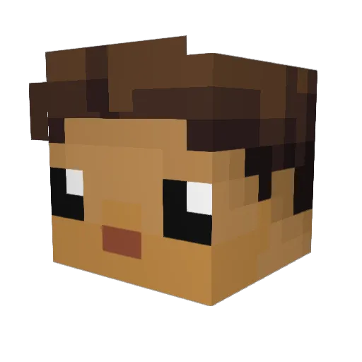 MC_Bruno_ Minecraft avatar head, 3D render