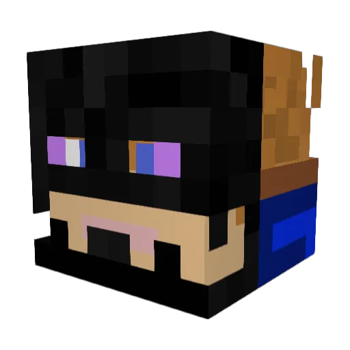 MC_Enderman Minecraft avatar head, 3D render