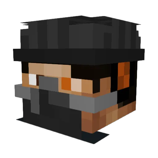 MC_Fan_04 Minecraft avatar head, 3D render