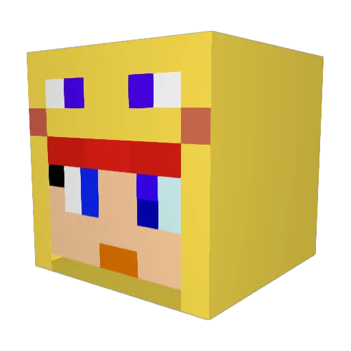 MC_HeZe Minecraft avatar head, 3D render