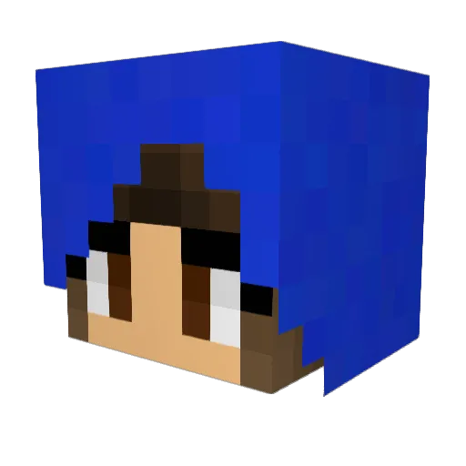 MC_Iza Minecraft avatar head, 3D render