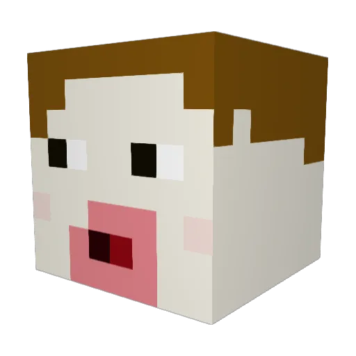 MC_Jakob Minecraft avatar head, 3D render