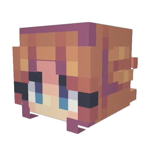 MC_Nora Minecraft avatar head, 3D render