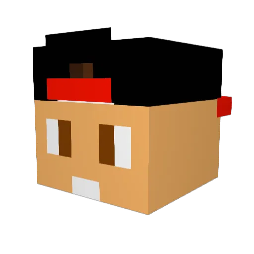 MC_SHADOW Minecraft avatar head, 3D render