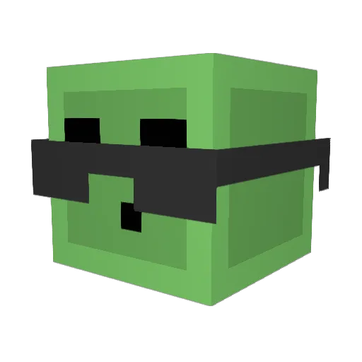 MCbadmen Minecraft avatar head, 3D render