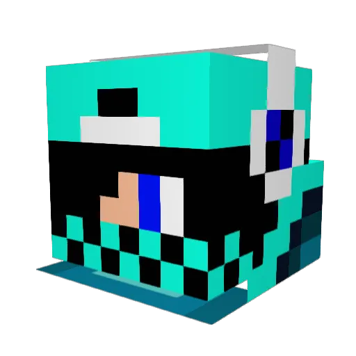 MCplaysVA Minecraft avatar head, 3D render