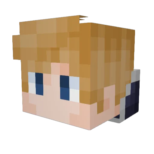 MCsmile Minecraft avatar head, 3D render