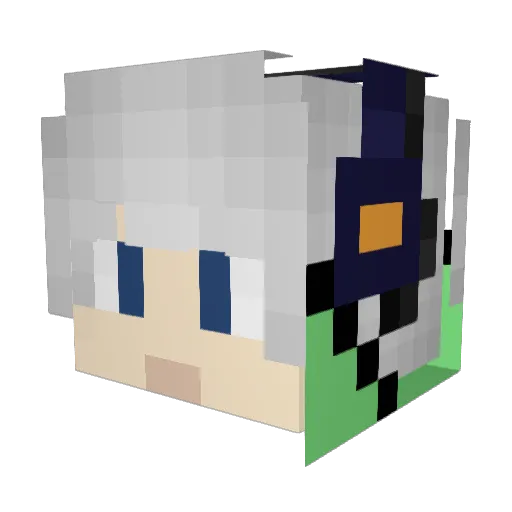 MCxiaopa Minecraft avatar head, 3D render